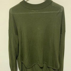 Madewell olive green mock neck sweater